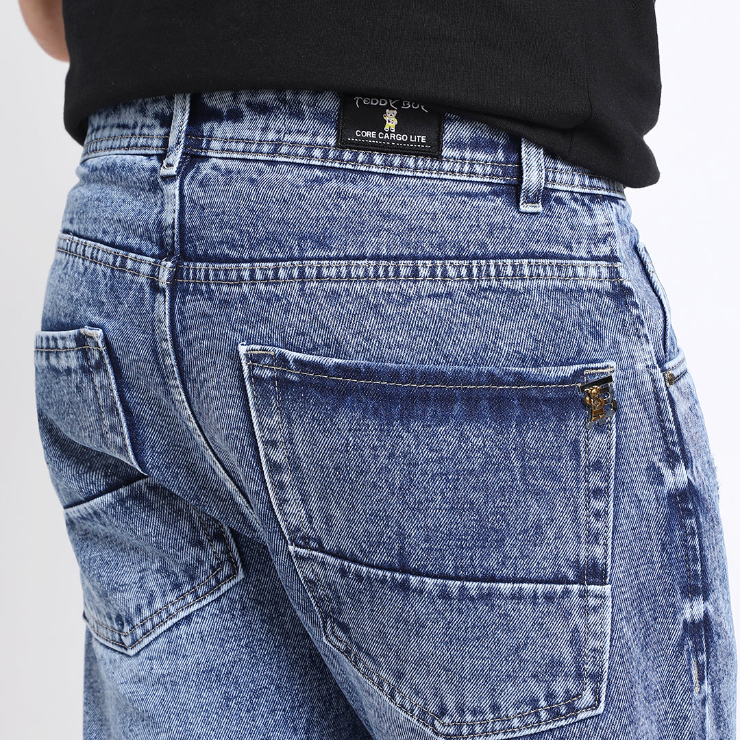 MED BLUE BAGGY FIT JEAN TEDDY 4719-2